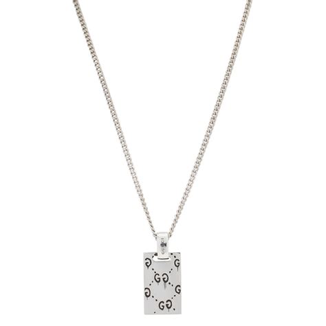 gucci ghost necklace men's|gucci ghost pendant necklace in silver.